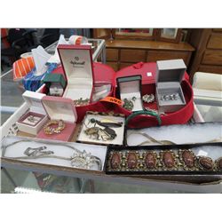 Case of costume jewelry