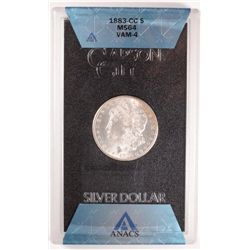 1883-CC GSA MORGAN SILVER DOLLAR, ANACS MS-64 NO BOX OR CERTIFICATE