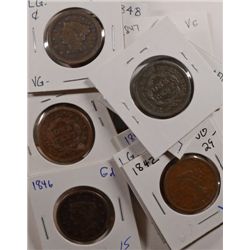 13 LARGE CENTS (42,43,44,45,46,47,48,49,50,52,53,54,55) GOOD-VG