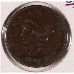 1842 LARGE CENT VF+
