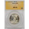 Image 1 : 1934-D WALKING LIBERTY HALF DOLLAR,  ANACS MS-63 WHITE!
