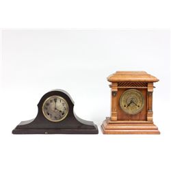 2 early 20th c. wood mantle clocks