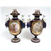 Image 8 : Pair cobalt blue figural Sevres covered  vases