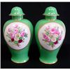 Image 1 : Pair signed KPM green covered vases