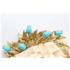Image 2 : 18kt coral & turquoise "Floral" form brooch