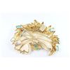 Image 4 : 18kt coral & turquoise "Floral" form brooch