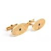 Image 3 : 14kt yellow gold & sapphire cufflinks & 3 stud set
