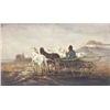Image 2 : Oil painting "Landscape with Horses & Carriage"