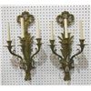 Image 1 : Pair French bronze & crystal 3 arm sconces