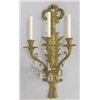 Image 2 : Pair French bronze & crystal 3 arm sconces