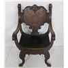 Image 1 : 19th c. R.J. Horner inlaid mahogany throne chair