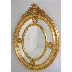 Oval gold mirror