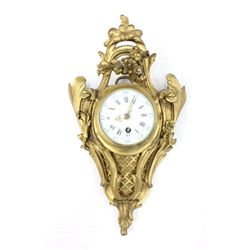 19th c. bronze Rococo style cartel clock