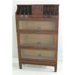 Mahogany Globe Wernicke 3 stack bookcase