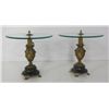 Image 3 : Pair Urn based glass top end tables