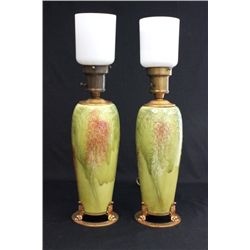 Pair Rookwood vases mounted as lamps