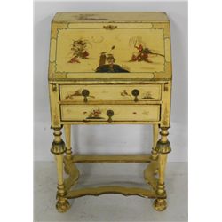Paint decorated 19th c. slant front desk