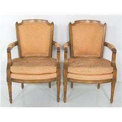 Pair walnut framed chairs