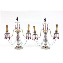 Pair electrified candelabrum