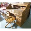 Image 3 : "S" oak roll top desk & matching desk chair