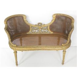 French Louis XV style settee ca. 19th c.