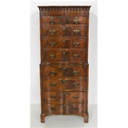 English Chippendale style chest on chest