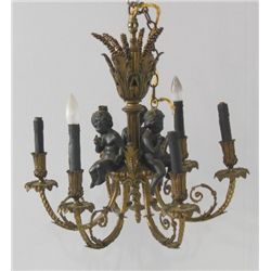 French style bronze cherub chandelier