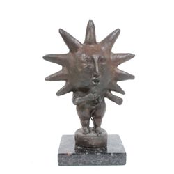 "Sun Face" bronze sculpture