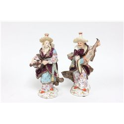 Pair early 19th c. Meissen porcelain figurines