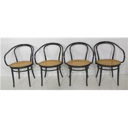 Set of 4 Cane & bentwood arm chairs