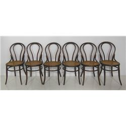 6 oak bentwood chairs ca. 1900