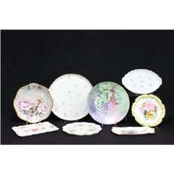 Group lot of 8 porcelain serving platters & plates