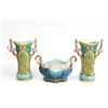 Image 1 : 3 piece Majolica console set