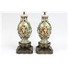 Image 2 : Pair of Capodimonte Porcelain Reticulated Lamps