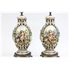 Image 3 : Pair of Capodimonte Porcelain Reticulated Lamps