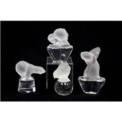 Group lot of Sevres crystal paper weights