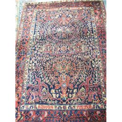 Antique Persian Sarouk blue rug