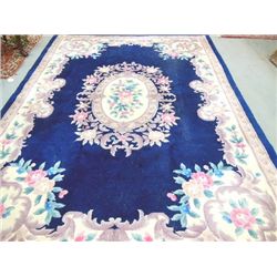 Sculpted Chinese blue rug