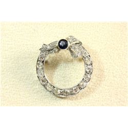 Art deco platinum, diamond & sapphire pin