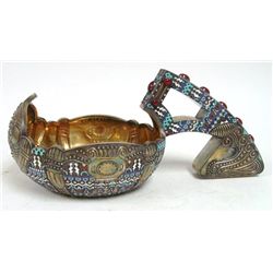 Russian enamel silver Kvosh