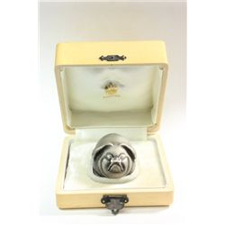 Russian silver "Pig" with diamond eyes