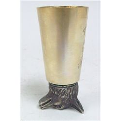 Russian silver "Wolf" shot glass