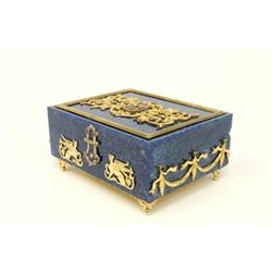 Russian lapiz silver enamel diamond box