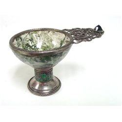 Russian silver & agate cup with amethyst