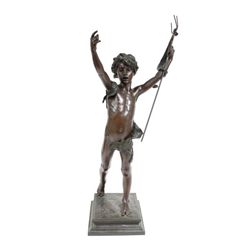 19th c. bronze sculpture of "Cherub"