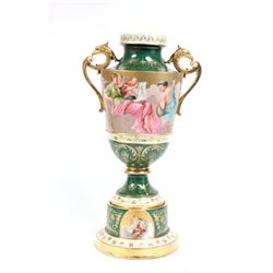 19th c. handpainted scenic porcelain urn