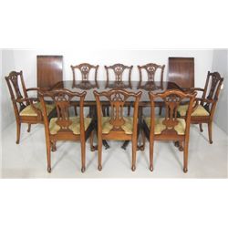 Mahogany dining room table & 8 chairs