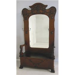 Oak Victorian hall stand