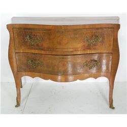 Old Italian serpentine commode with bronze feet