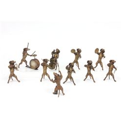 10 Piece cold patinated bronze "Dog Band"